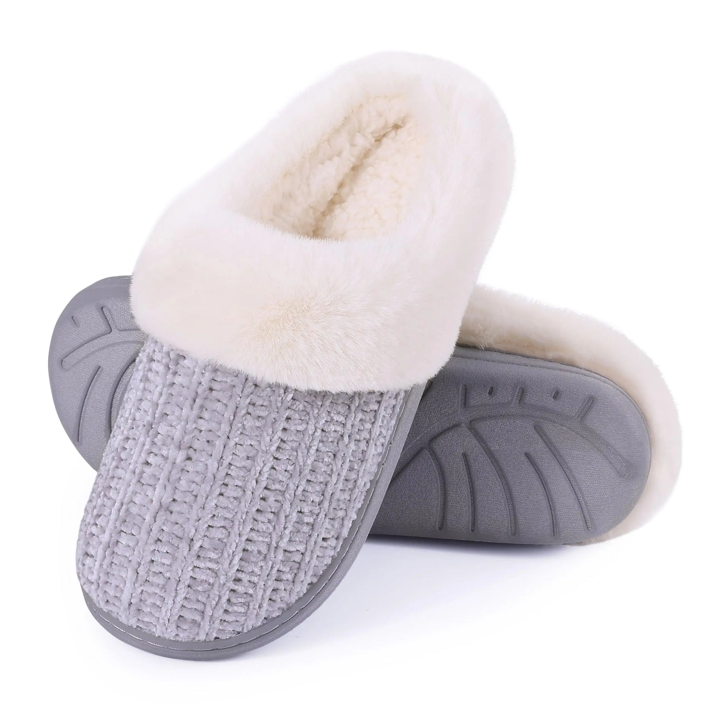 Comwarm Winter Knit Fur Slippers - Soft & Cozy