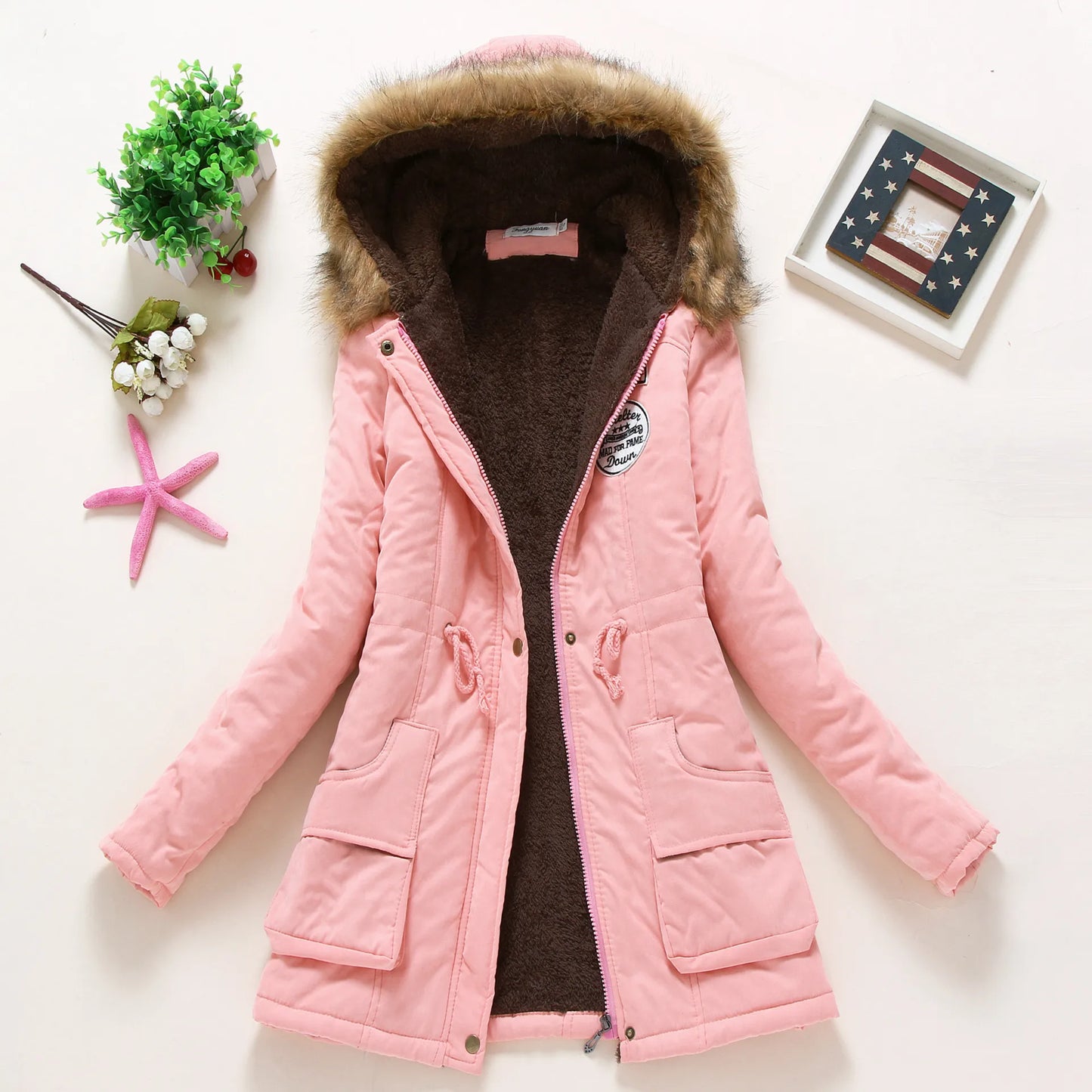 Spring Autumn Winter Jacket Thick Warm Hooded Parka