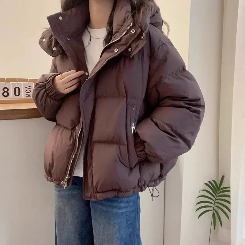 Women's Korean Style Hooded Parka Jacket