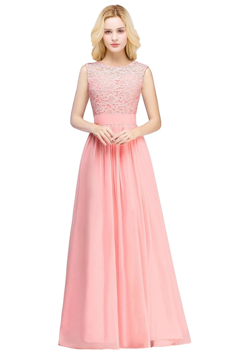 Elegant Lace Chiffon Evening Dress