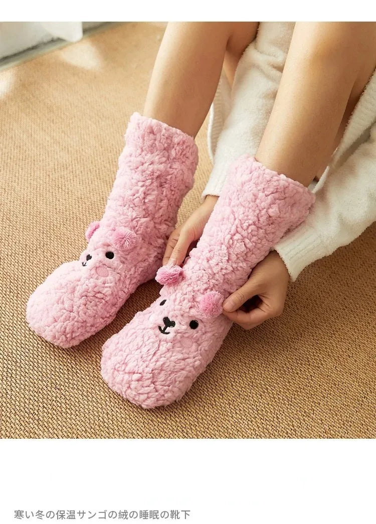 Women's Plush Non-Slip Coral Fleece Floor Socks | Alfadarling