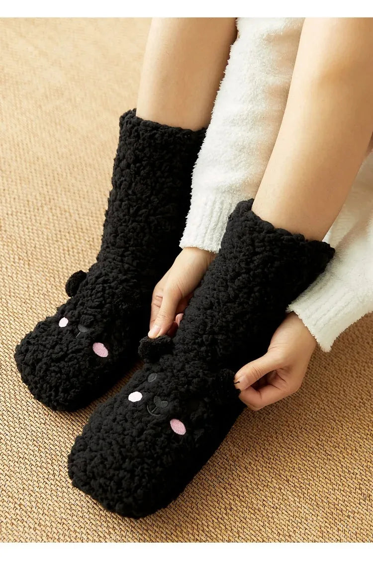 Women's Plush Non-Slip Coral Fleece Floor Socks | Alfadarling