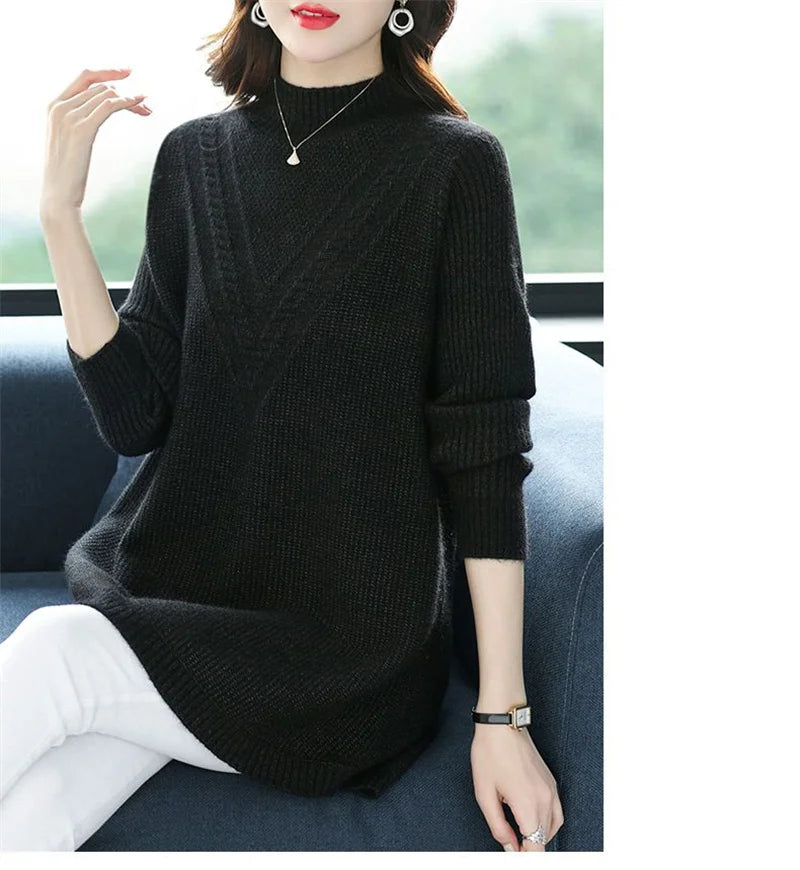 Large Size Women's Autumn Winter High-End Wool Sweater