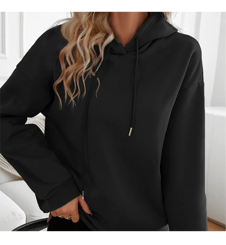 Women’s Casual Black Loose Hoodie