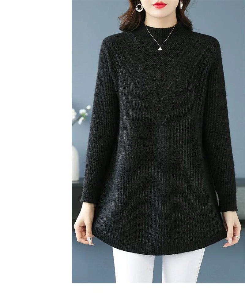 Large Size Women's Autumn Winter High-End Wool Sweater