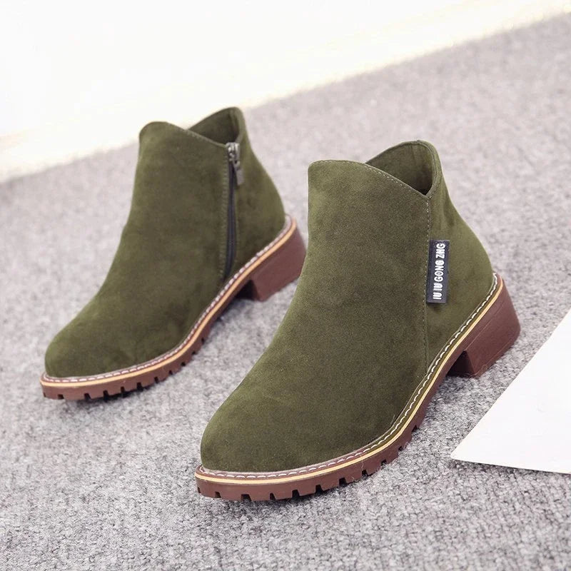 Autumn Winter Low Heel Ankle Boots for Women