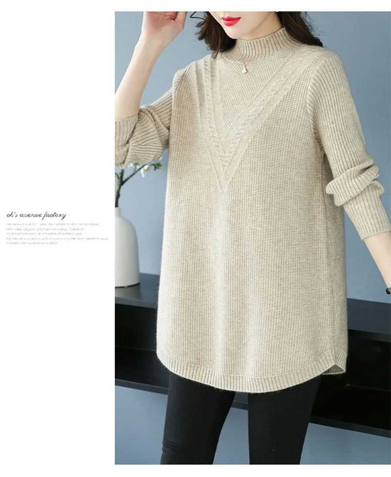 Large Size Women's Autumn Winter High-End Wool Sweater