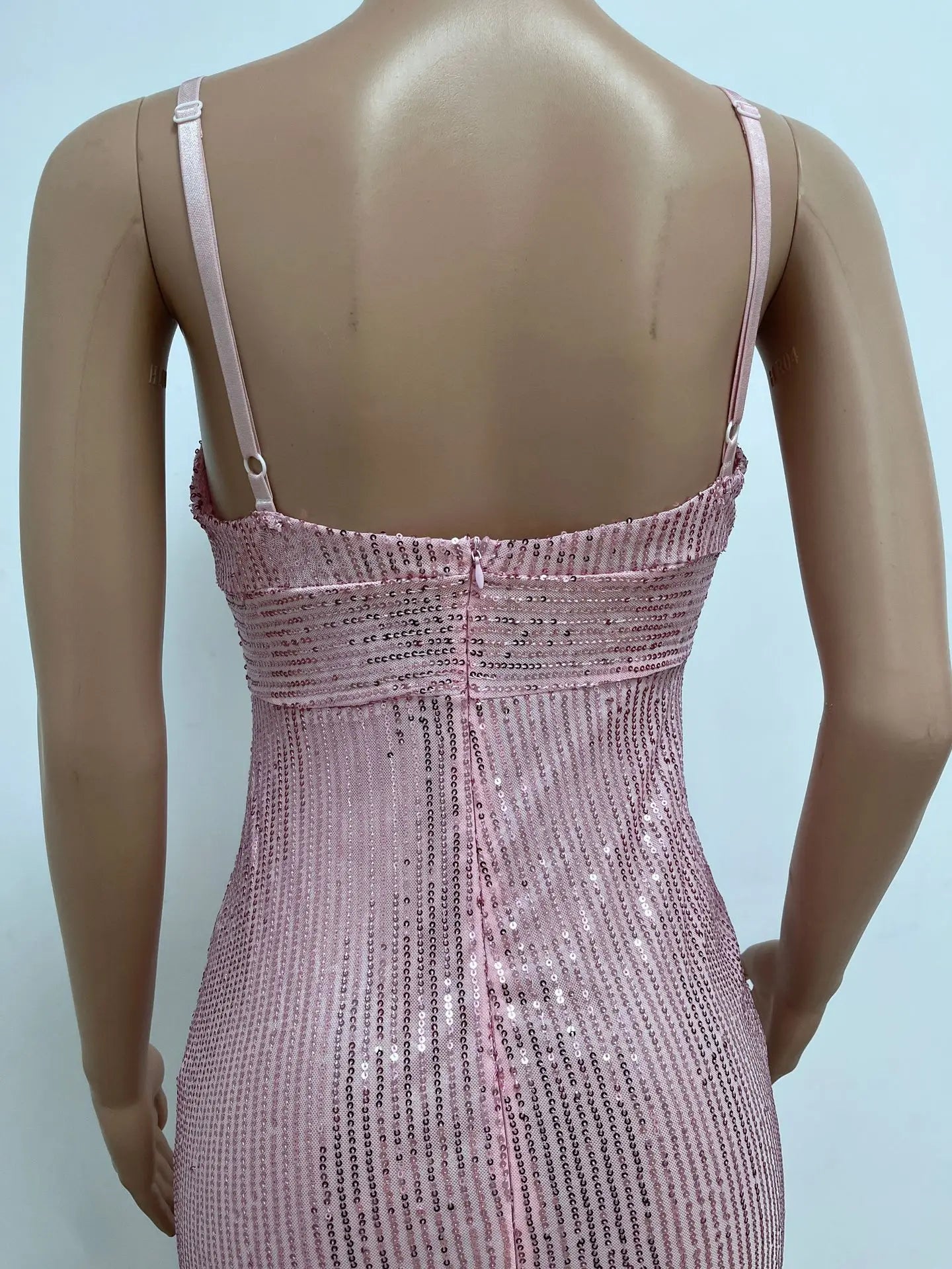 Elegant Criss-Cross Sequin Halter Dress