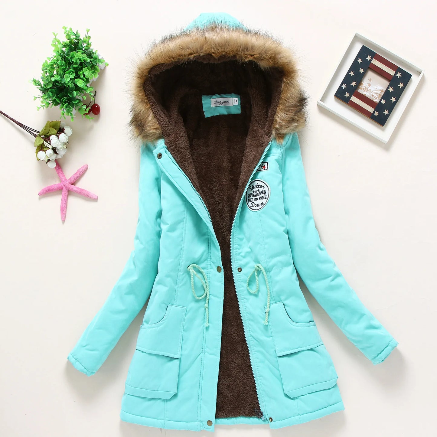 Spring Autumn Winter Jacket Thick Warm Hooded Parka