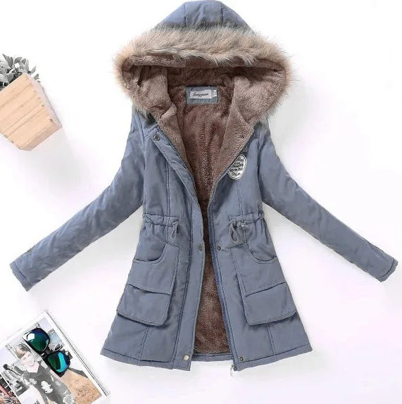 Spring Autumn Winter Jacket Thick Warm Hooded Parka