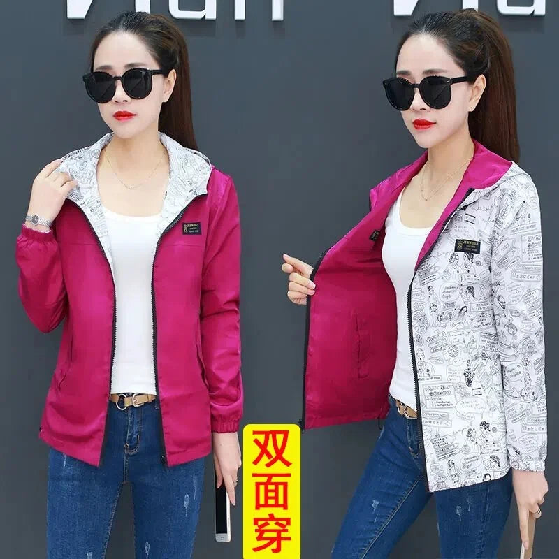 Double-Sided Hooded Trench Coat for Women