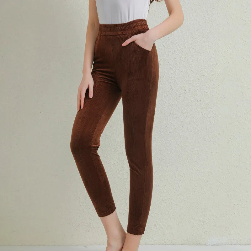 Plush Thick Casual Corduroy Pants for Women