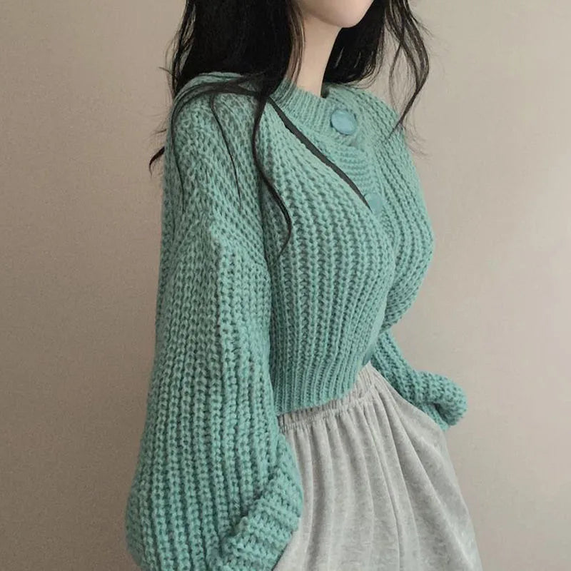 Fall Winter Women’s Thick Knitted Cardigan