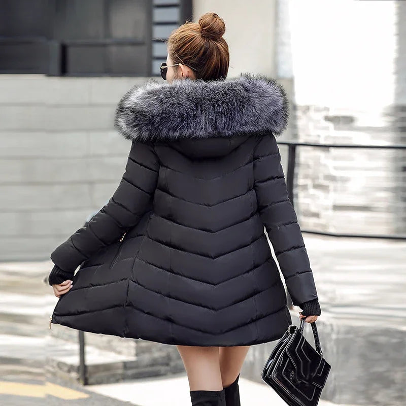 Slim Women Winter Jacket - Warm Cotton Padded Coat