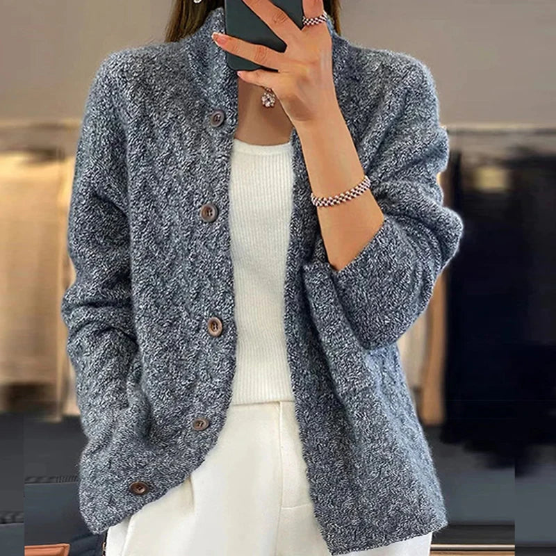 Autumn Winter Women’s Long Sleeve Knitted Cardigan