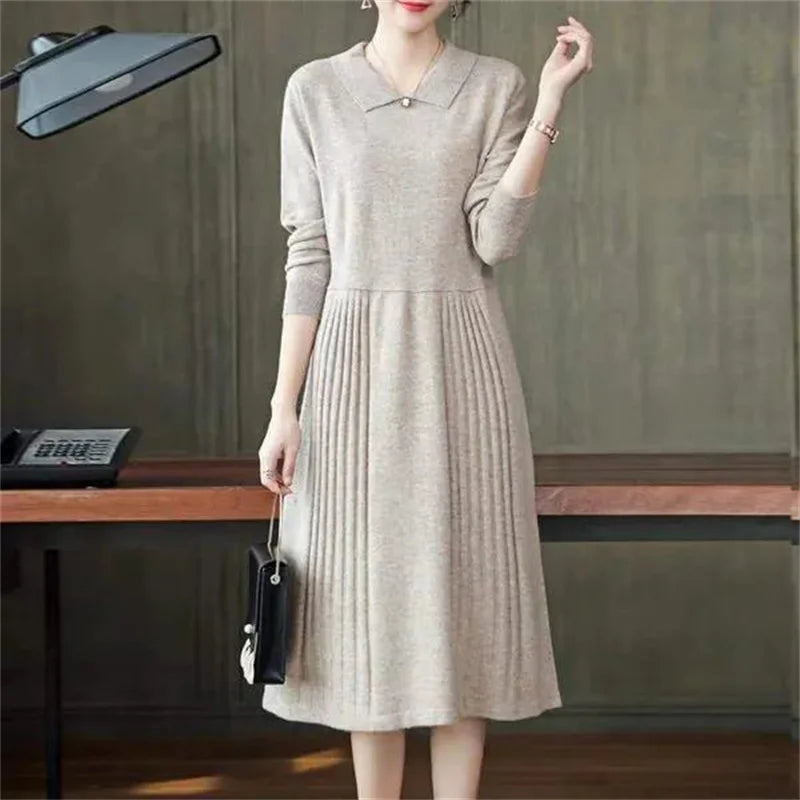 Autumn Winter Women's Loose Knitted Dress