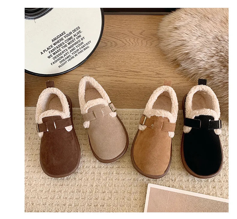 Autumn Winter Women’s Plush Flat Moccasins