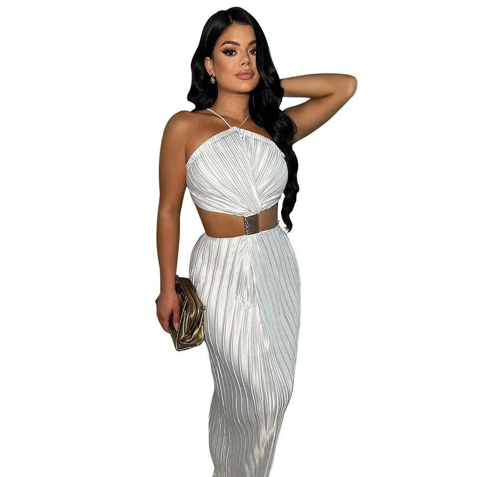 Elegant Halter Sleeveless Long Maxi Dress