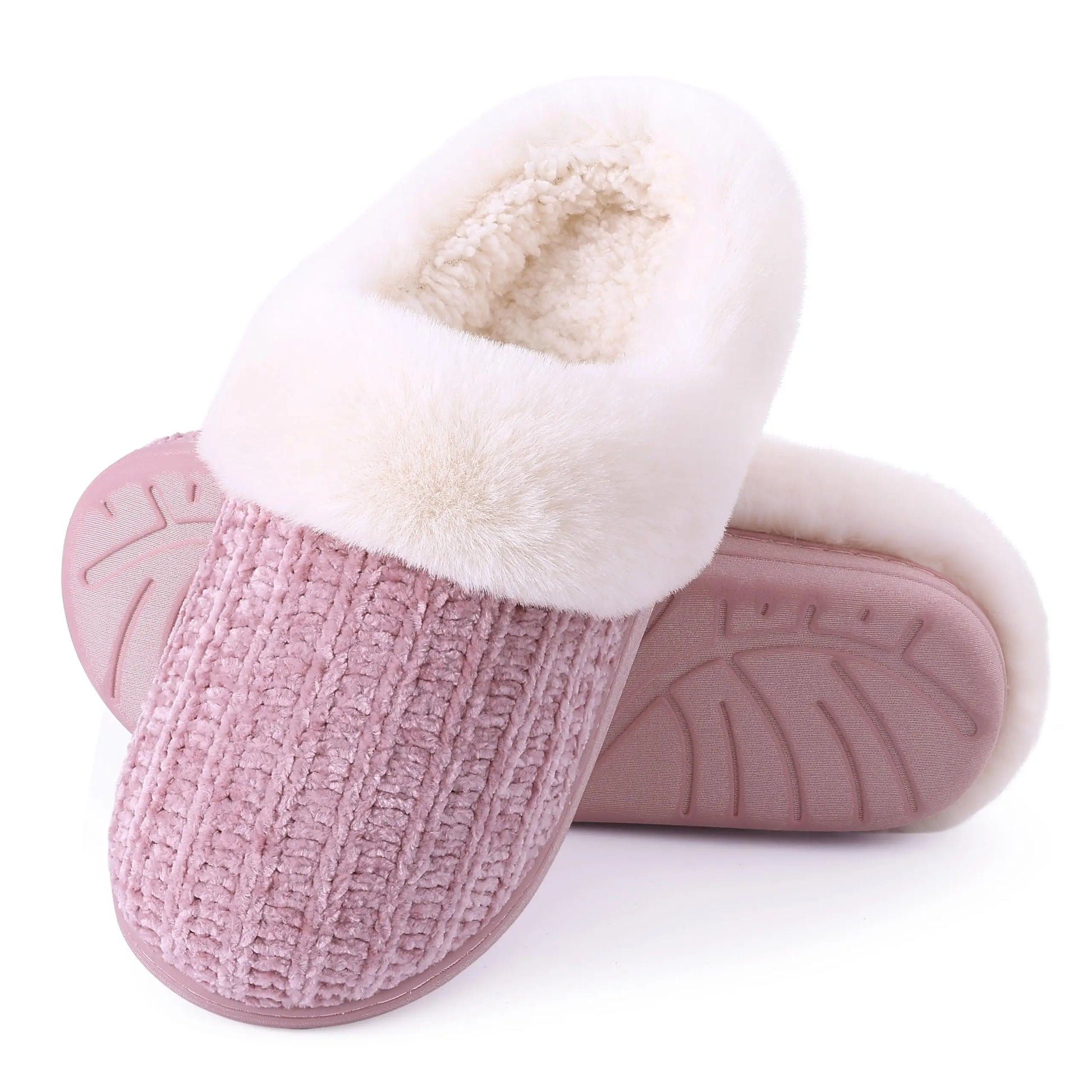 Comwarm Winter Knit Fur Slippers - Soft & Cozy