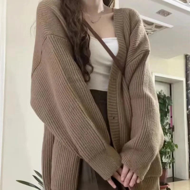 Autumn Winter Women’s V-Neck Loose Cardigan