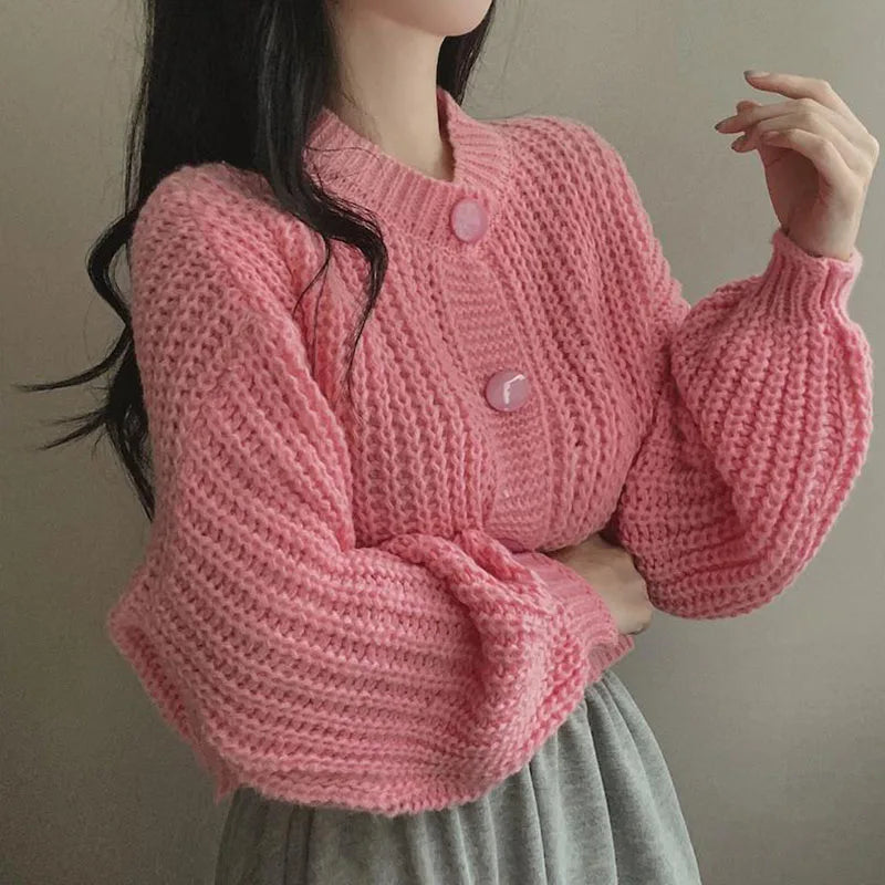 Fall Winter Women’s Thick Knitted Cardigan