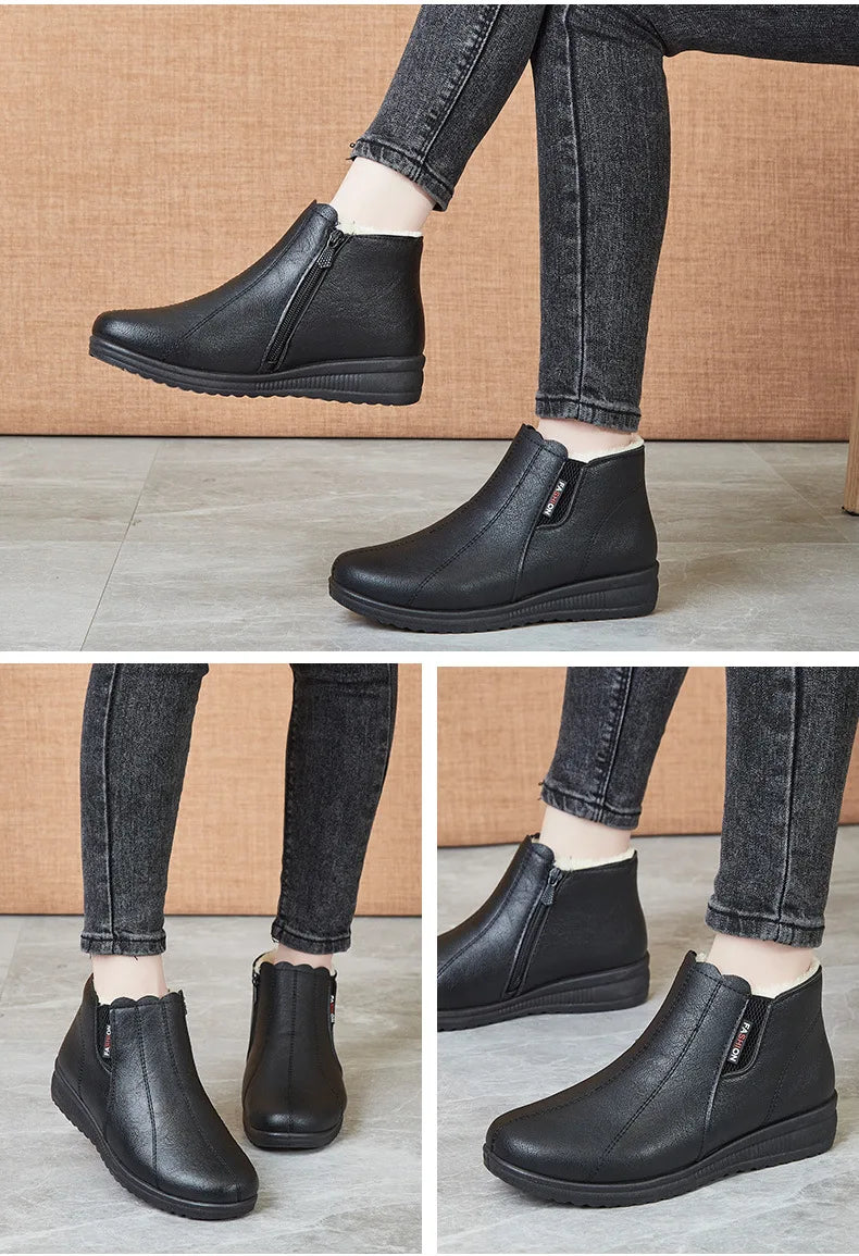 Soft Leather Ankle Boots for Women