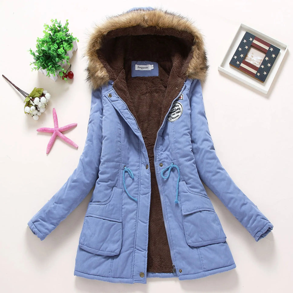 Spring Autumn Winter Jacket Thick Warm Hooded Parka