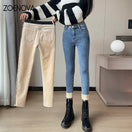 Switch ZOENOVA Winter Velvet High Waist Skinny Jeans for Women 2 image