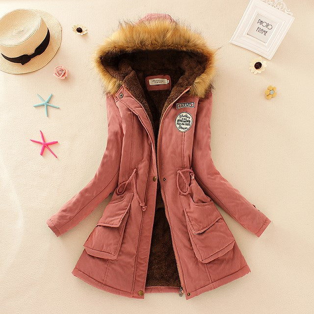 Autumn Winter Women’s Hooded Slim Coat