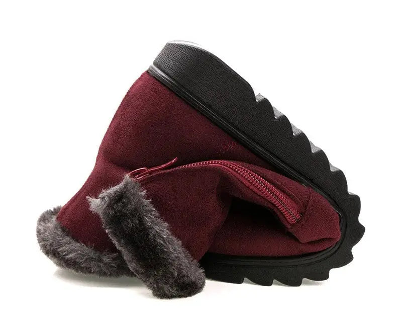 Women's Warm Plush Snow Boots with Zipper | Alfadarling