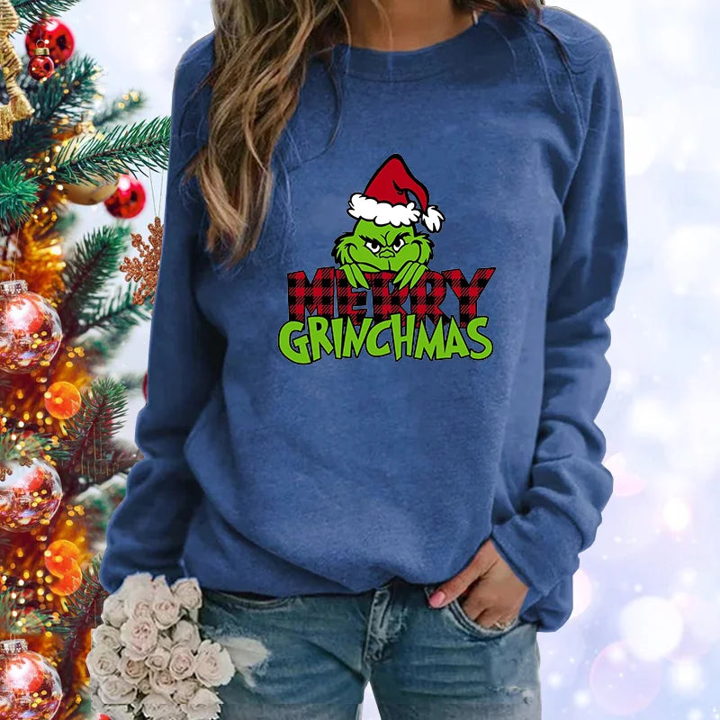 Merry Christmas Harajuku Printed Sweatshirt Women's Fashion