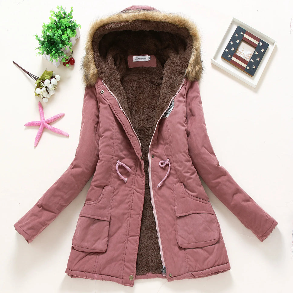 Spring Autumn Winter Jacket Thick Warm Hooded Parka