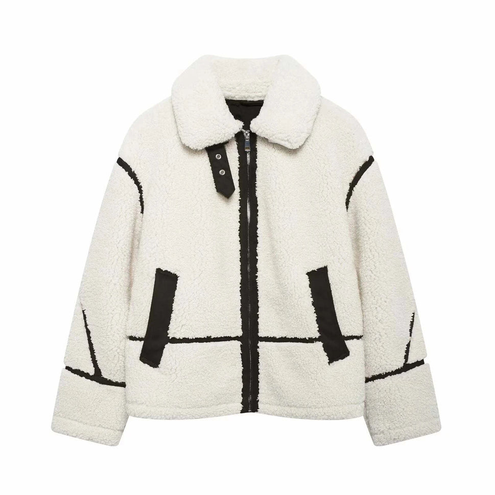 New Winter Women's Fleece Double-Sided Lapel Jacket