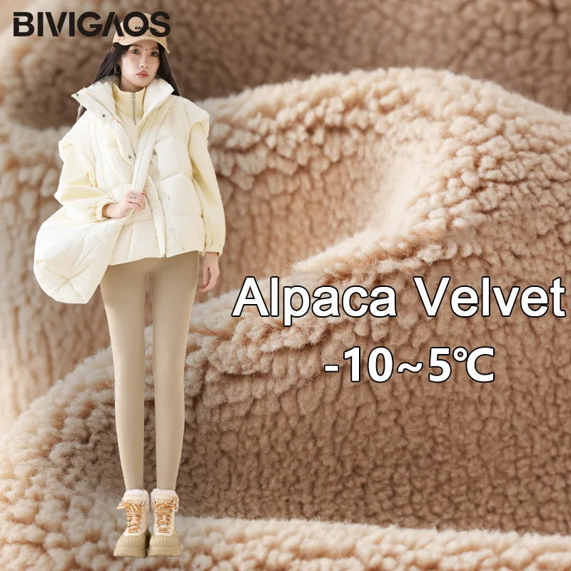 BIVIGAOS High Waist Fleece Sharkskin Leggings for Women