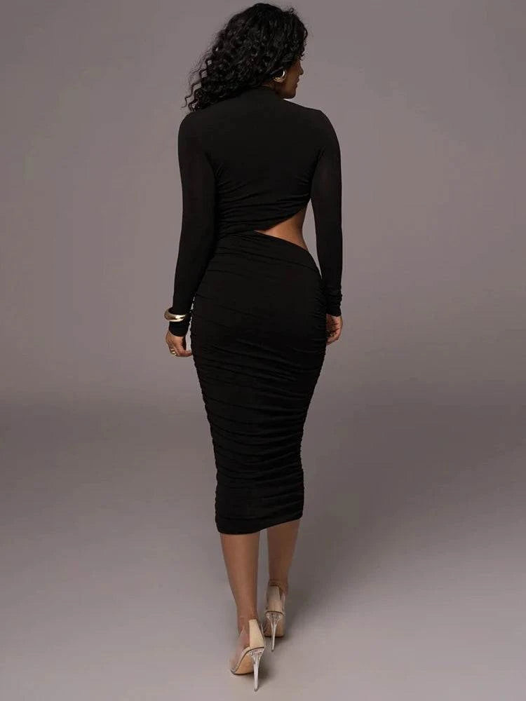 Sexy Club Hollow Out Bodycon Dress