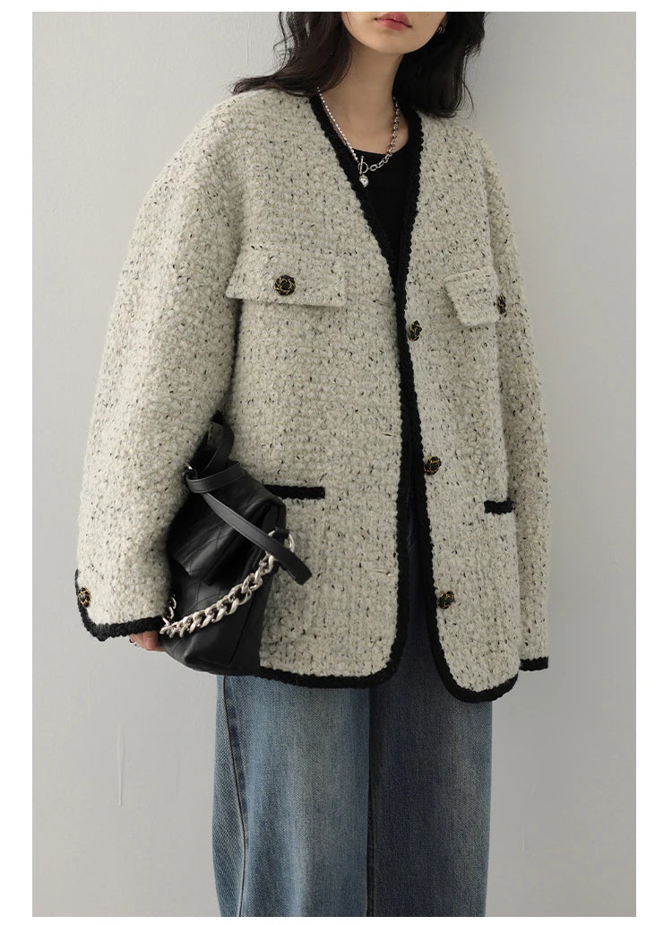 CHIC VEN Women's Woolen Coat - Autumn Winter