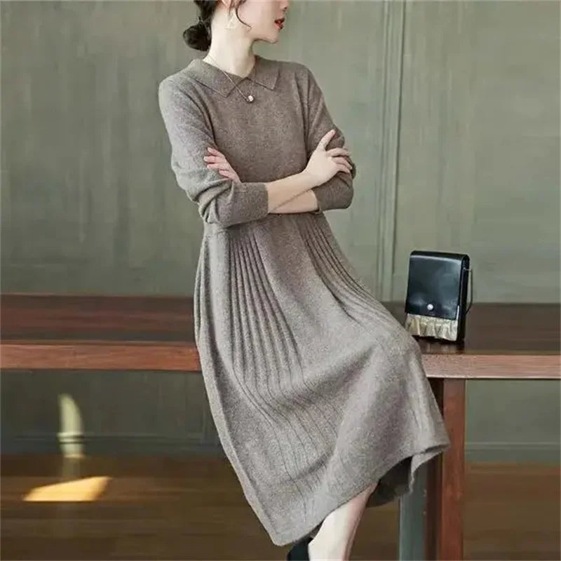 Autumn Winter Women's Loose Knitted Dress