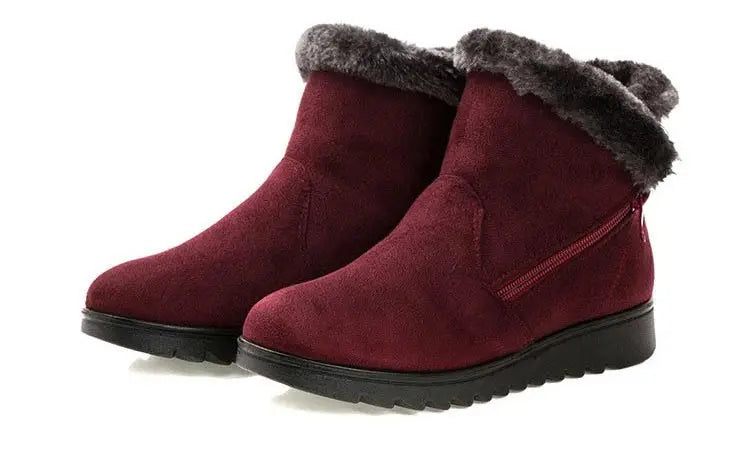 Women's Warm Plush Snow Boots with Zipper | Alfadarling