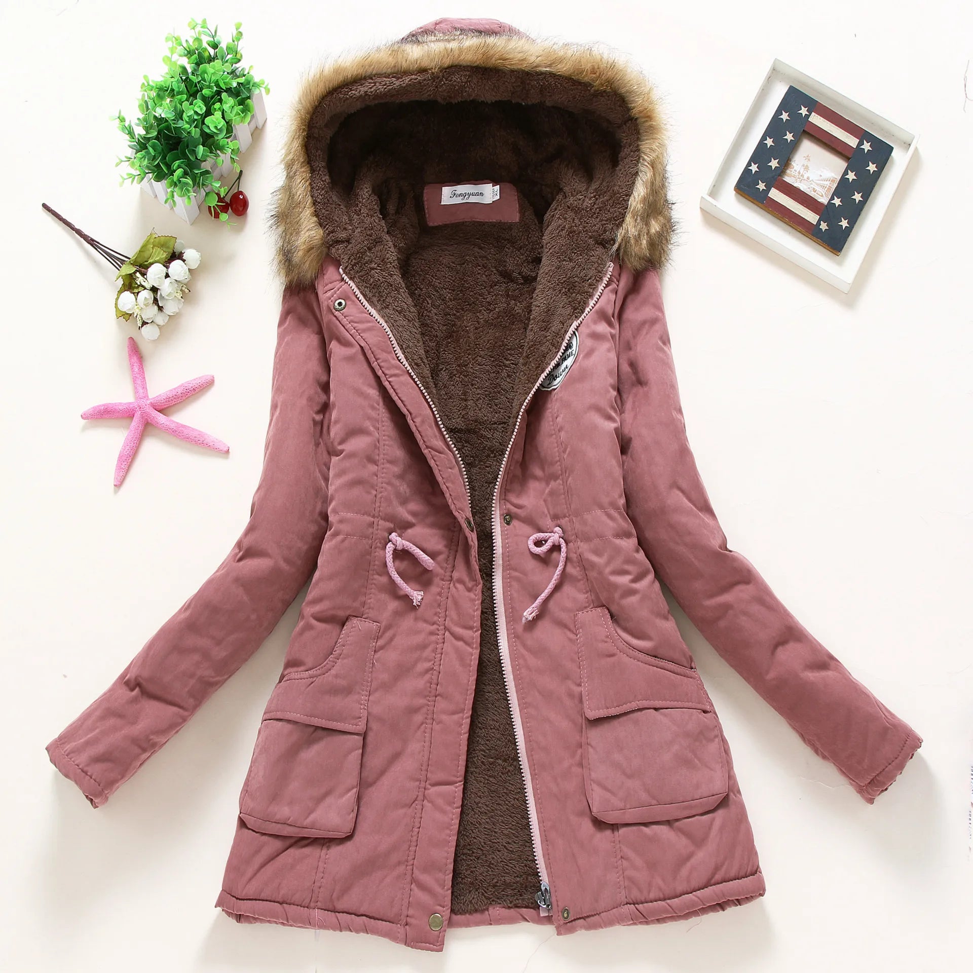 Spring Autumn Winter Jacket Thick Warm Hooded Parka