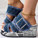 Switch Chic Denim Wedge Sandals 1 image