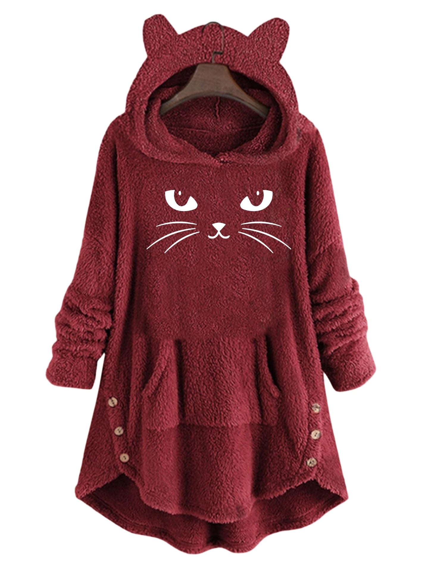 Autumn & Winter Plush Cat Ears Sweatshirt - Alfadarling