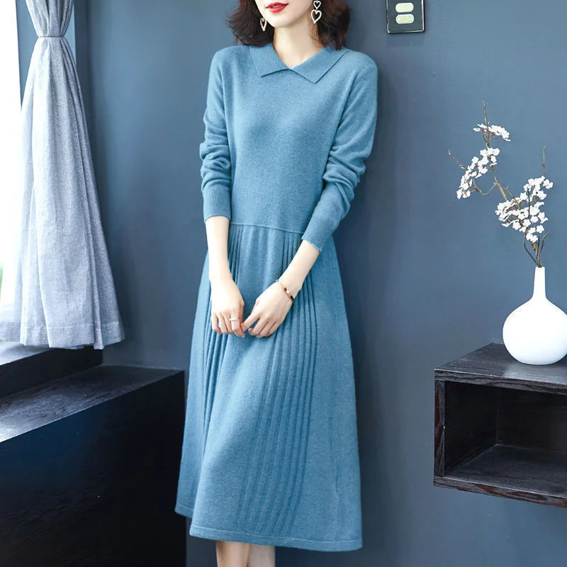 Autumn Winter Women's Loose Knitted Dress