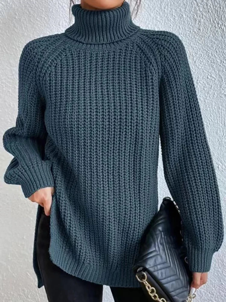 Elegant Oversized Winter Turtleneck Sweater