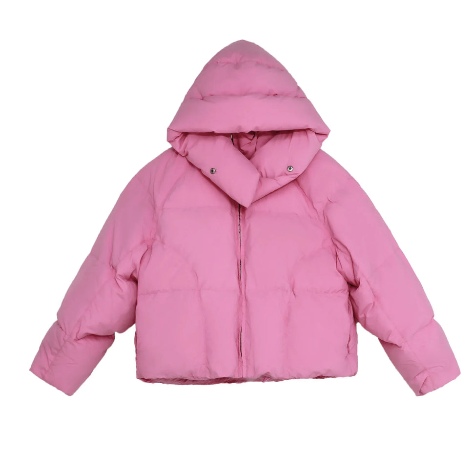 Winter Chic Hooded Down Cotton Puffer Parka