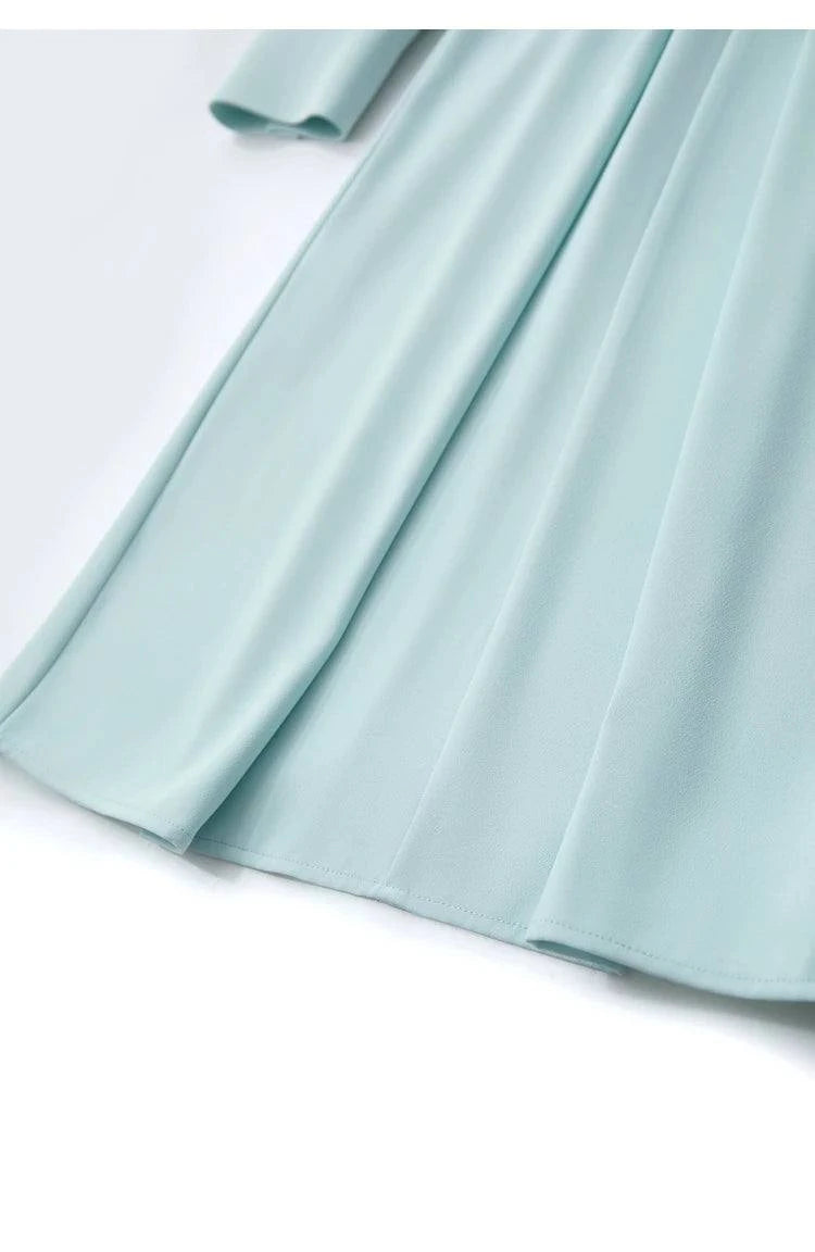 Elegant V-Neck Pleated A-Line Dress for Women