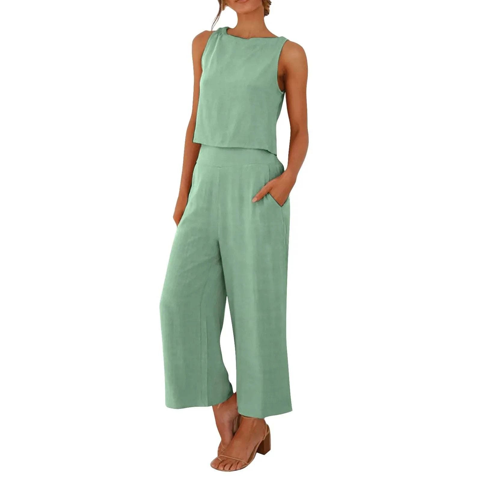 Elegant Summer Linen 2-Piece Set