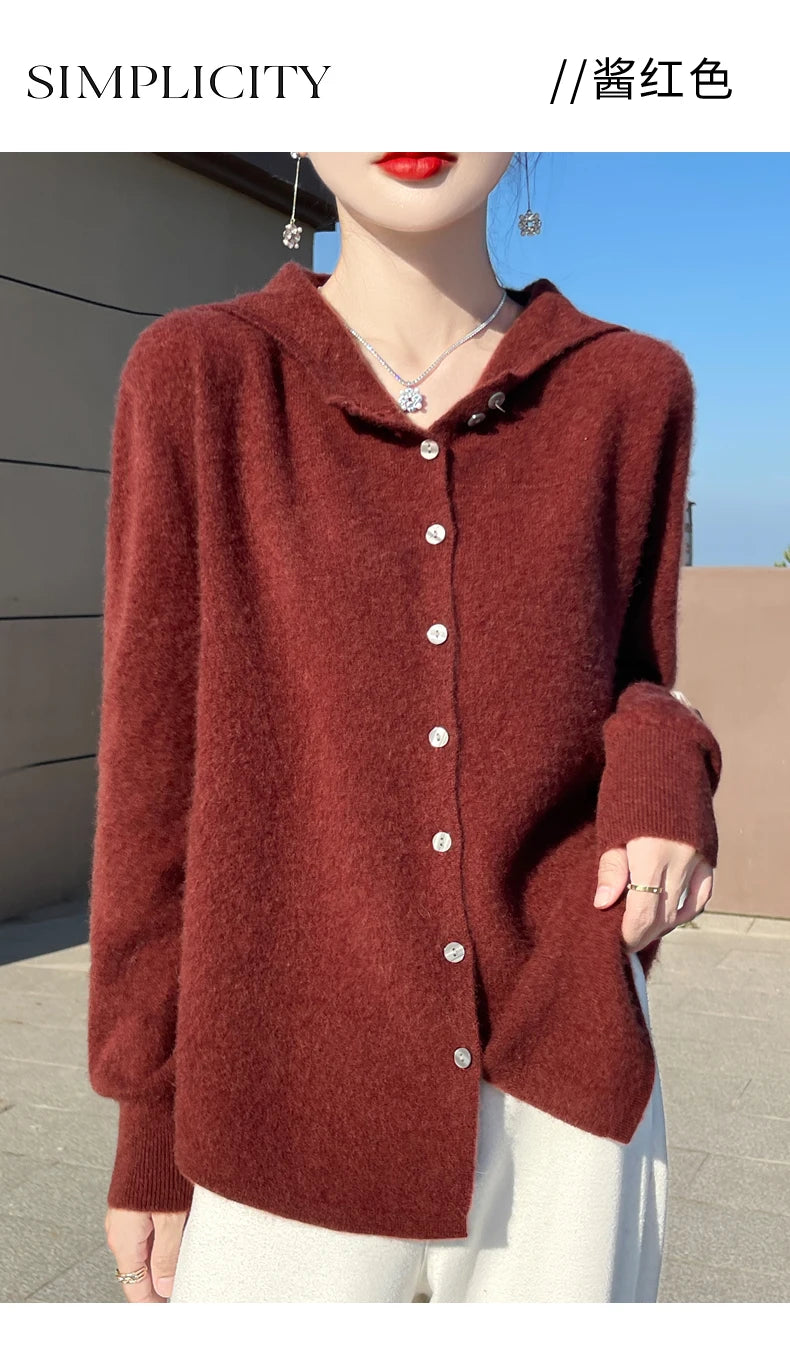 Fall/Winter  Women's Pure Wool Cardigan