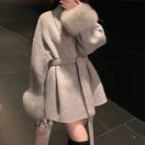 Switch Winter New Loose Fit Lazy Style Chic Fashion V-neck Blend Coat 1 image