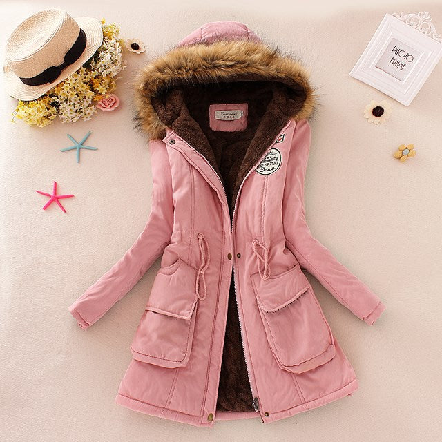 Autumn Winter Women’s Hooded Slim Coat