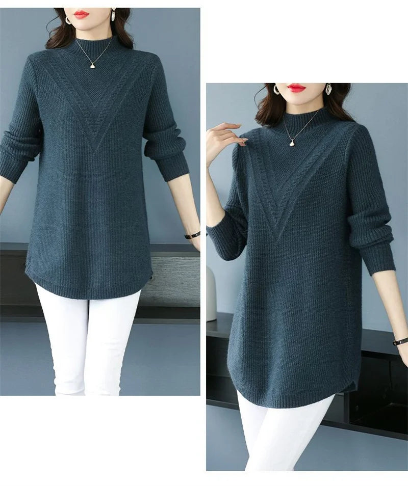 Large Size Women's Autumn Winter High-End Wool Sweater